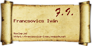 Francsovics Iván névjegykártya